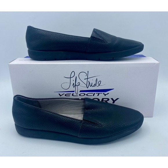 Life Stride Heidi Black Floater Loafer Flats Velocity Comfort Slip On Shoes 7M - Picture 1 of 8